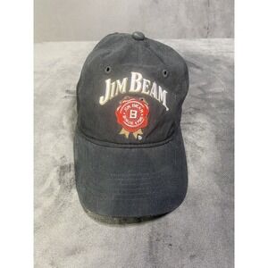 Jim Beam Hat Cap Strap Back Black Whiskey Liquor Logo Embroidery Baseball Dad